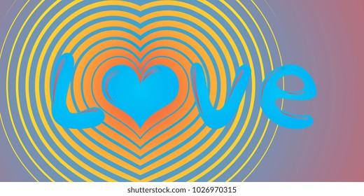 Love. Love message. Valentine card. Colorful love message. Vector graphics