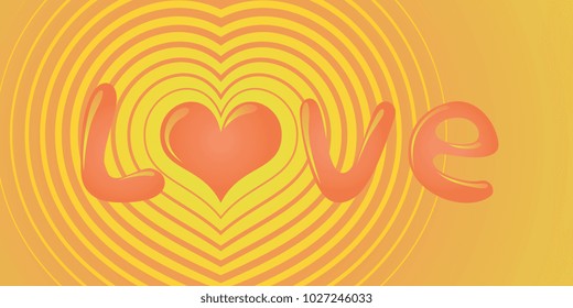 Love. Love message. Valentine card. Colorful love message. Vector graphics