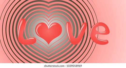 Love. Love message. Valentine card. Colorful love message. Vector graphics
