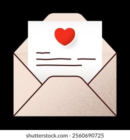 love message Valentines day minimal love letter vector illustration..