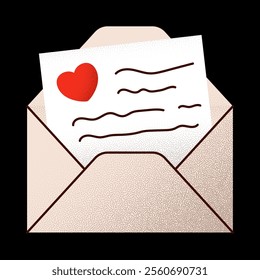 love message Valentines day minimal love letter vector illustration..