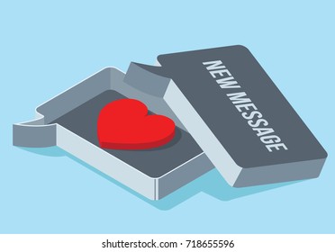 Love message vector illustration. Valentine concept design