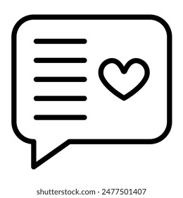 Love Message Vector Line icon design