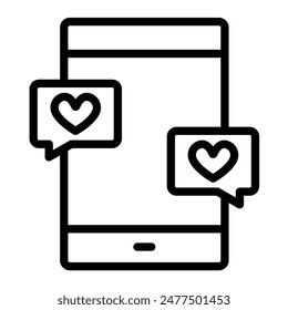 Love Message Vector Line icon design