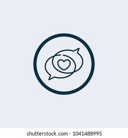 Love Messages Circle Icon. Vector Illustration .Romantic Chat icon