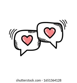 love messages doodle icon, vector illustration