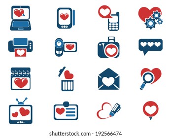 Love messages icon set