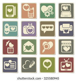 love messages icon set