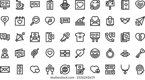 Love messages icons High-Quality Vector Icons Collection with Editable Stroke. Ideal for Professional and Creative Projects.