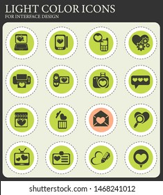 Love messages simply symbols for web and user interface