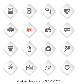 Love messages  simply symbols for web and user interface