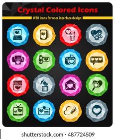 Love messages simply symbols for web and user interface