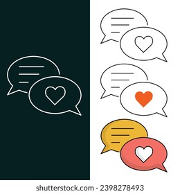 "Love Messages Vector Illustration Icon Design"