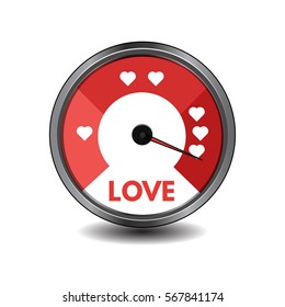 Love meter or gauge icon for Valentine’s day