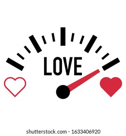 Love Meter Gauge Scale Valentine Day Vector Illustration