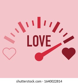 love meter gauge scale valentine day vector illustration