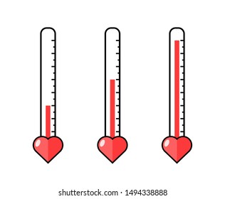 Love meter heart indicator. Love day full test valentine background card progress.