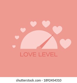 Love meter heart indicator. Love day full test valentine background card progress.