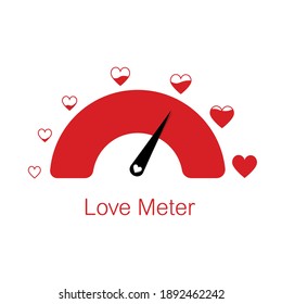 Love meter heart indicator. Love day full test valentine background card progress.