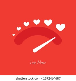 Love meter heart indicator. Love day full test valentine background card progress.