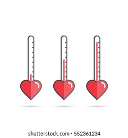 Love meter heart thermometer vector concept illustration.