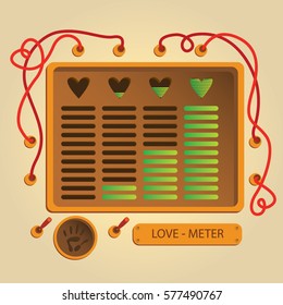 Love meter mashine. card for Valentine's day