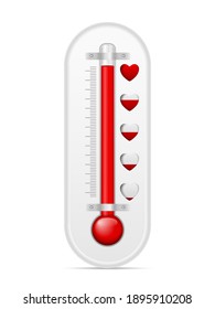 Love meter on a white background. Vector illustration.
