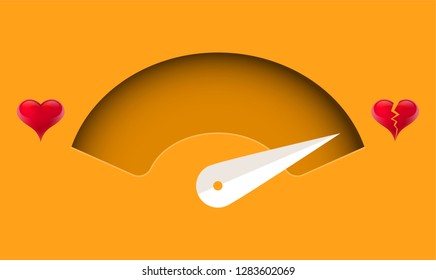 Love meter. Valentine's day card design element. - Vector