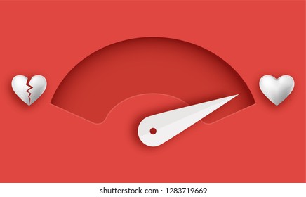 Love meter. Valentine's day card design element. - Vector
