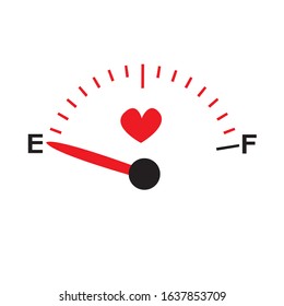 Love meter, Valentine's Day card design element. Vector illustration