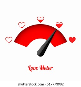 Love meter. Valentine's day card design element.