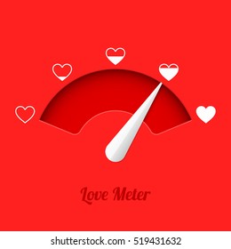 Love meter. Valentine's day card design element.