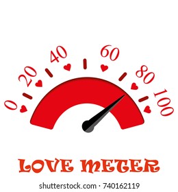 Love meter, Valentine's Day card design element.