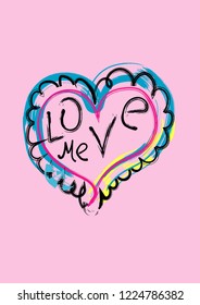 love me,t-shirt design vector illustration