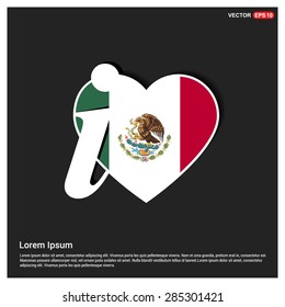 I love Mexico flag heart