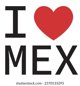 I love Mexico typography vector
