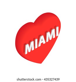 Love Miami icon, isometric 3d style