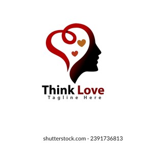 Love mind head logo icon symbol design template illustration inspiration