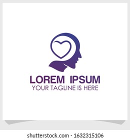 love mindset icon logo design vector