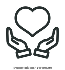 with love - minimal line web icon. simple vector illustration. concept for infographic, website or app.
