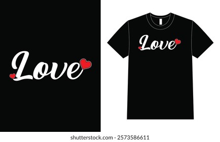 Love minimal t-shirt design, Valentines Day.