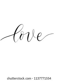 Love  - minimalistic lettering poster vector.