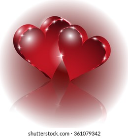 Love Mirror Heart Background Vector