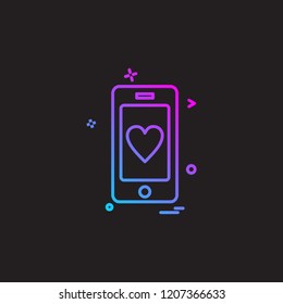Love Mobile icon design vector