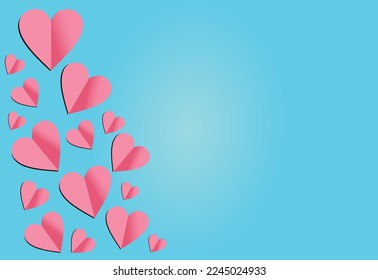 love modern with blue background  gradation. background valentine's day.
