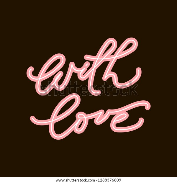 Love Modern Calligraphy Typography Poster Isolated Vector De Stock Libre De Regalías 3709