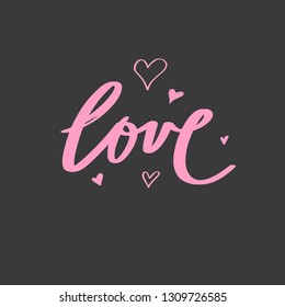 Love modern calligraphy . Vector handwritten design logo