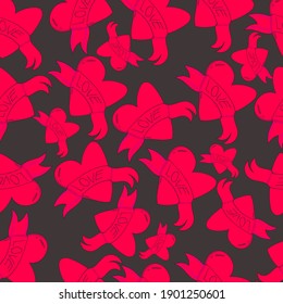 Love modern icon seamless pattern valentine vibe