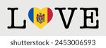 I Love Moldova flag heart icon vector illustration