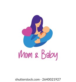love mom and baby vector illustration